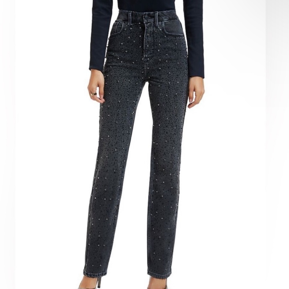 Good American Embellished Icon Jeans black